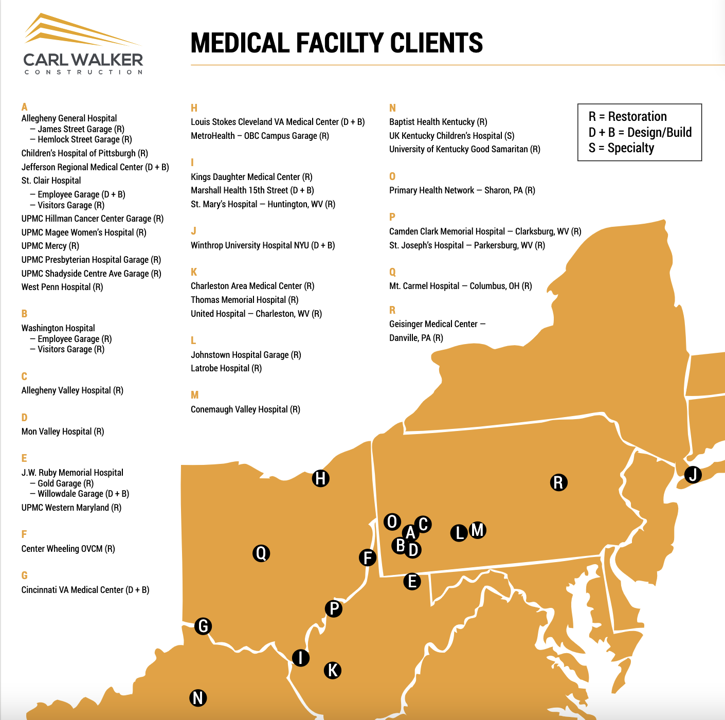 Carl Walker Construction Healthcare Garage Map